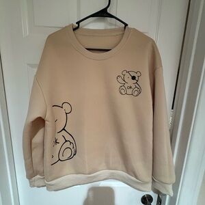 Cartoon Graphic Thermal Lined Sweatshirt. Size Large (8/10). Color: Apricot.